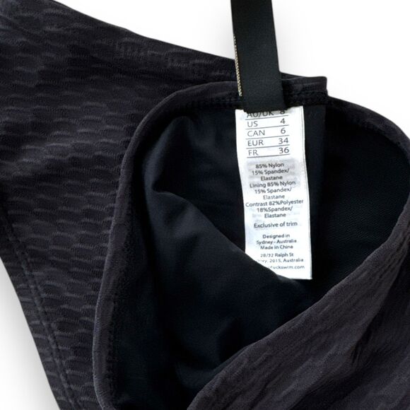 Audrey Omega Texture 2pc Shaping Tankini Black Wm Sz 4 Sewn-in-place molded cups - Picture 6 of 8